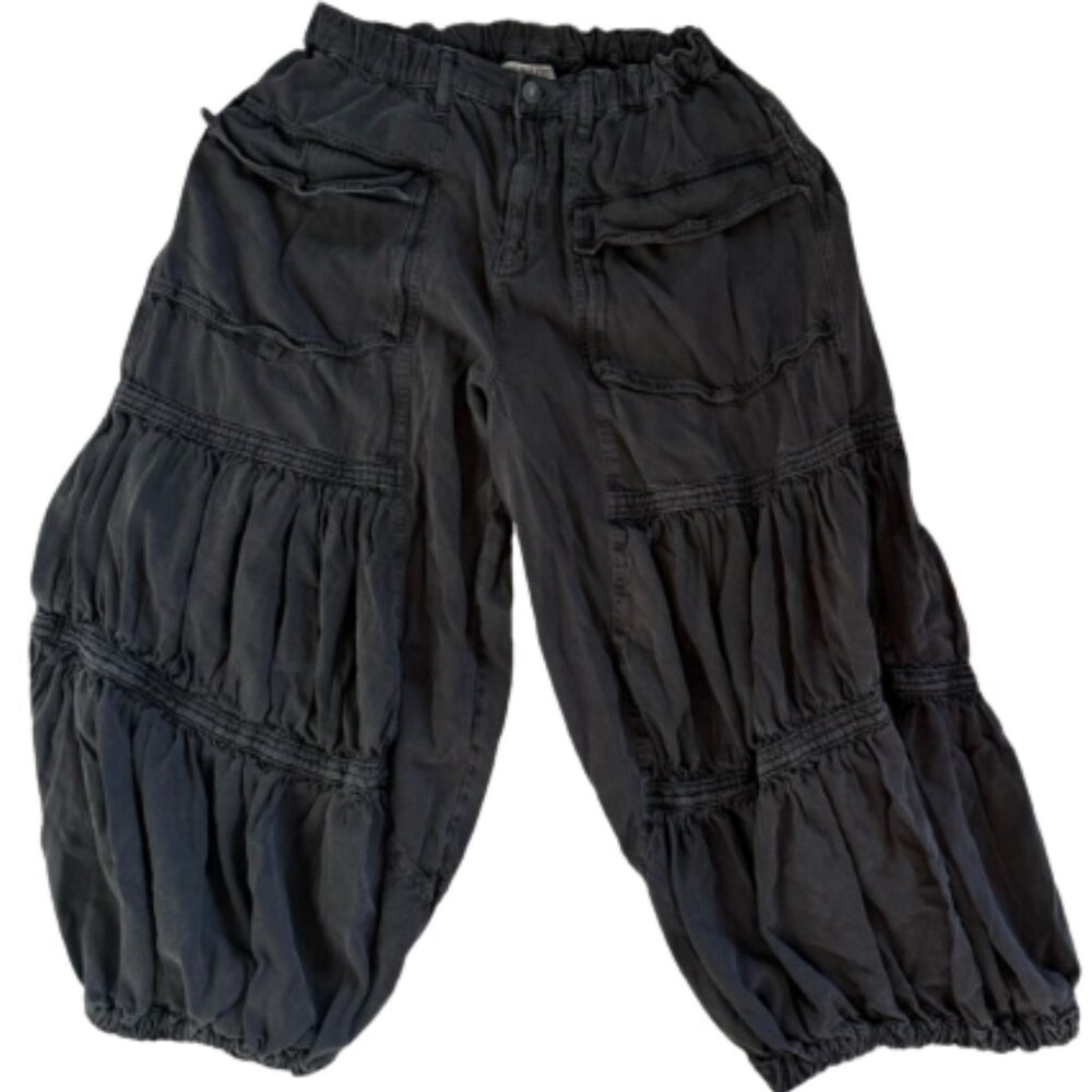 Free People- We The Free - Last Word Parachute Pants- Washed Black Sz XL